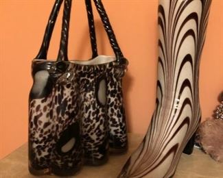 Glass Murano Purse & Shoe,  many of the Art Glass pieces available.  All priced to sell
