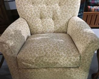 Ballard Design Animal print chenille pair (2) of lounge chairs in great shape.  This is at my off site sale please call to view