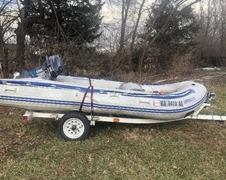 2015 Sea Eagle boat. Current title. Registered through 2022. 1994 Yamaha motor, Bobcat trailer is between 8-10 years. Selling together. Homeowner took this beauty out last summer!
