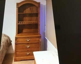 Oak Bookshelf/Display Cabinet with 3 drawers