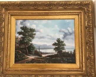 Original oil in antique frame