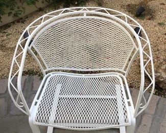 White iron single chair