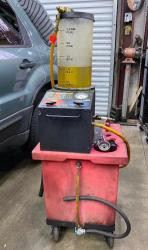 Vac Fill Coolant  Exchanger with Recovery Tank on Rolling Dollie
