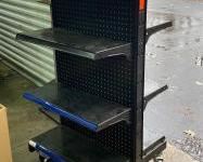 Black Metal 2 Sided Shelf w/ Adjust Shelves 