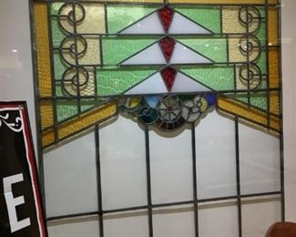 Very Large Victorian Stained Glass Window