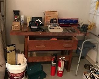 Vintage workbench is sold but still have lots of tools left