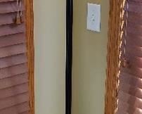 Torch Floor Lamp - 71 in. tall - Dark Antique Bronze Metal w/ Frosted Glass Top - slight damage - see pictures