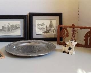 Lot of Home Decor - Wood items, Metal Plate and Other Items