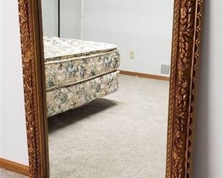 Large Ornate Gold Framed Mirror - 35 in. x 49 in. - Frame: Resin Material