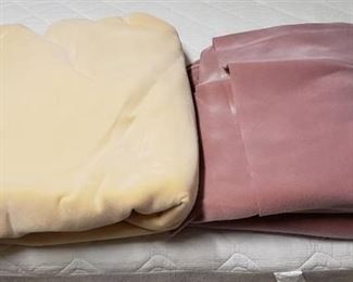 Lot of 2 Blankets -- 100% Nylon on Insulated Base - 1 Cream / 1 Mauve