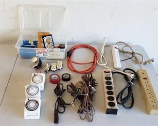 Lot of Home Electrical Items - Cords, Timers, Switches and Plugs