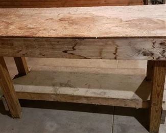Large Wood Work Bench - 72 in. x 26 in. x 41 in. tall - this item has some weight to it