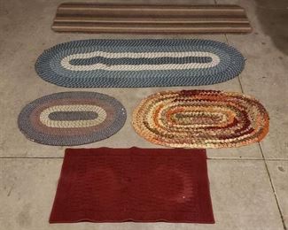 Lot of 5 Small Area Rugs - 3 Braided / 2 Rubber backed