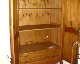 Inside of armoire - shelves and drawers
