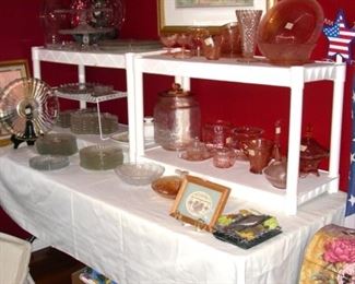 Pink depression glass