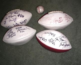 Autographed footballs and baseball from charity events