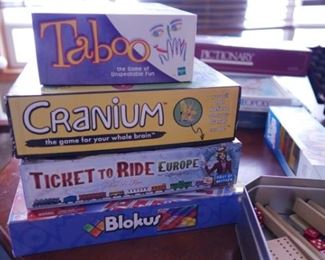 Lots of games, balls, pool toys, poker chips