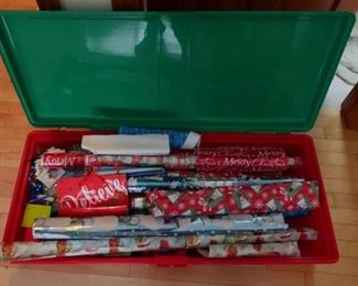 Christmas wrapping paper. Just a small part of the "Christmas Room" (formerly my office)