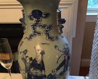 Asian blue and white vase.