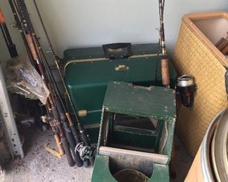 Lots of fishing equipment