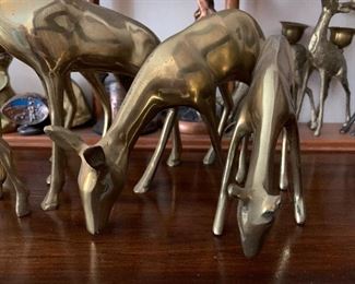Brass deer figurines 