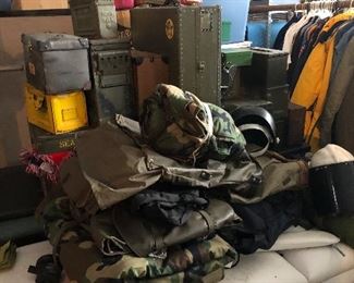 Vintage Ammo Cases and Military Bags.