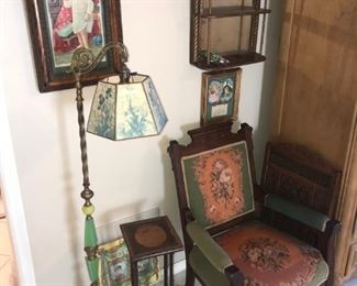 east lake chair, 1920s jade floor lamp
