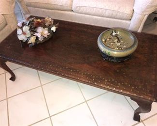 brass inlay coffee table