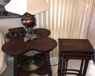 claw foot table, nesting tables