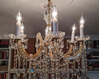 6-light cut crystal chandelier. 