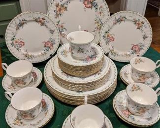 38-piece set of Royal Albert "Constance" china.