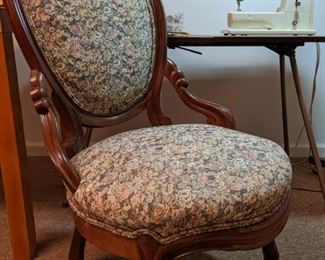 UGH! I SO dislike these things, so please come take it away! Whoever thought these things were attractive of functional, I've never met them. Anyway, it's a Victorian side chair, with period-correct floral upholstery.       Bleccch!