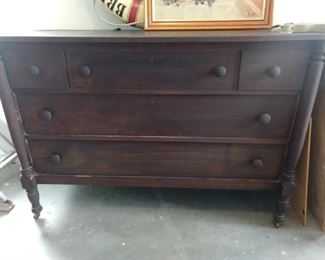 5-drawer wooden garage chest.