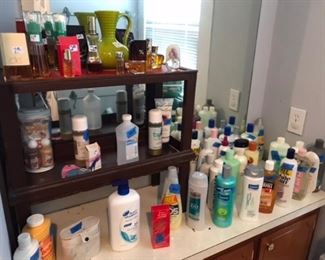 Tons of shampoo and beauty aids