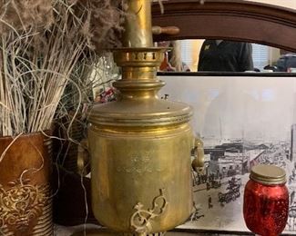 Russian Samovar, for water/tea. Legend has it Samovars have a soul.  