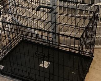 Pet fences and crates. 