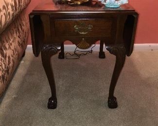 one of a pair of drop leaf side table