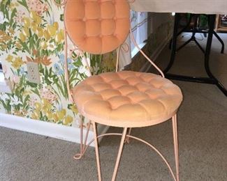 Metal vanity chair