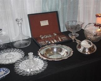 CRYSTAL SERVING PIECES   $5 TO $35