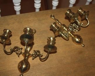 BRASS WALL CANDLE HOLDERS
