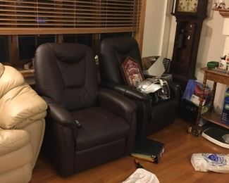 Left: Electric leather recliner 
Right: Electric leather lift up chair