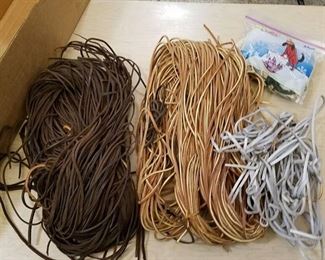 large lot of assorted leather strips