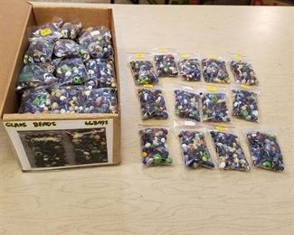 approximately 66 bags of assorted glass beads