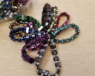approximately 500 hematite bracelets - 10 assorted colors