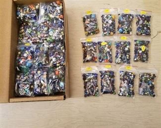 approximately 65 bags of glass jewelry beads