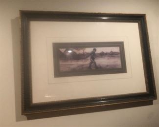Nice pencil etching framed & matted
 “Johnny Appleseed.” 