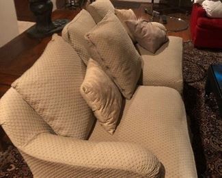 This is a down filled custom couch with extra slip covers...