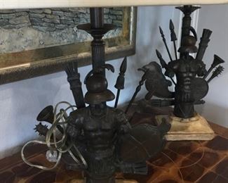 Pair of lamps militaria