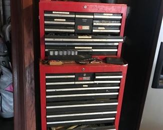 Craftsman tool chest.  Selection of tools. 