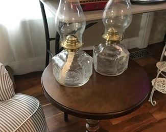 Pair of vintage style oil lamps 